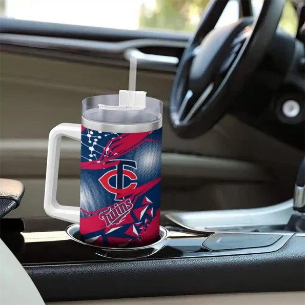 custom minnesota twins abstract paths navy curved tumbler trendy 1.webp