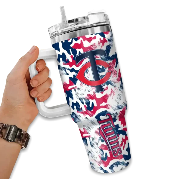 custom minnesota twins camo mashup navy white curved tumbler fashion forward 1.webp