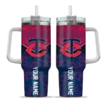 custom minnesota twins chevron stripe navy curved tumbler best selling 1.webp