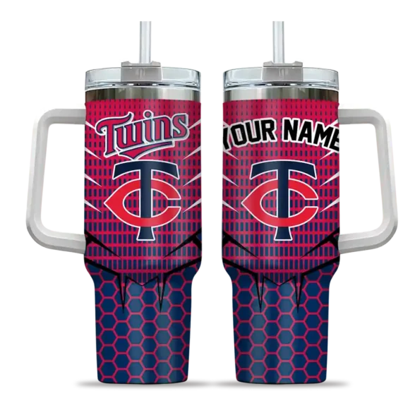 custom minnesota twins hex texture navy curved tumbler best selling 1.webp