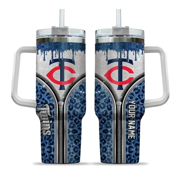 custom minnesota twins leopard zipper navy curved tumbler best selling 1.webp