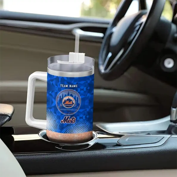 custom new york mets geometric prism blue curved tumbler trendy 1.webp