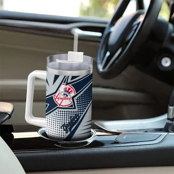 custom new york yankees arrow burst navy curved tumbler trendy 1.webp