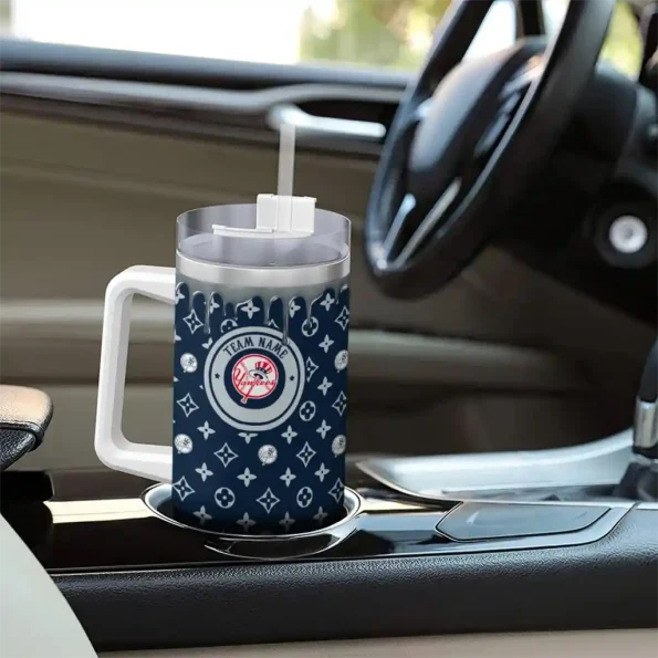 custom new york yankees bullseye drips navy curved tumbler trendy 1.webp