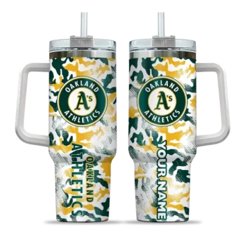 custom oakland athletics camo mashup green white curved tumbler best selling 1.webp
