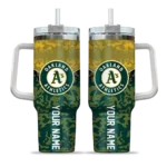 custom oakland athletics chevron stripe green curved tumbler best selling 1.webp