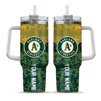 custom oakland athletics chevron stripe green curved tumbler best selling 1.webp