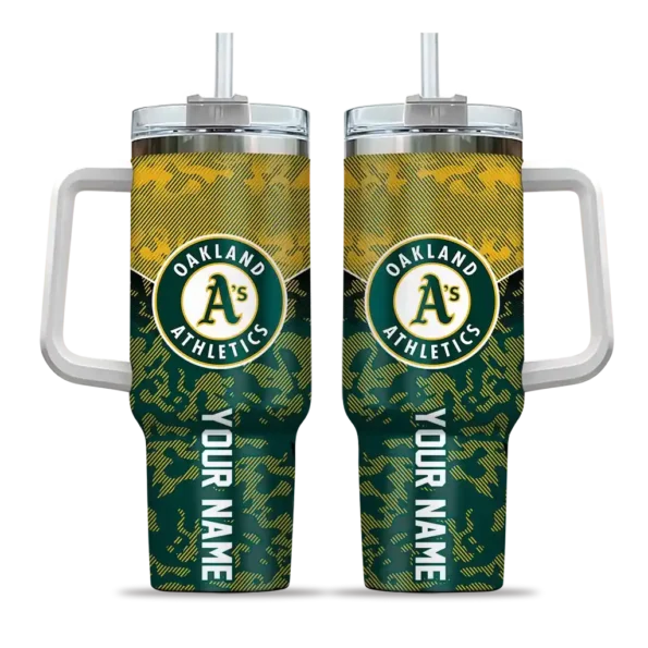 custom oakland athletics chevron stripe green curved tumbler best selling 1.webp