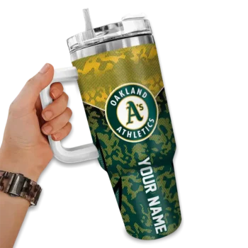 custom oakland athletics chevron stripe green curved tumbler fashion forward 1.webp