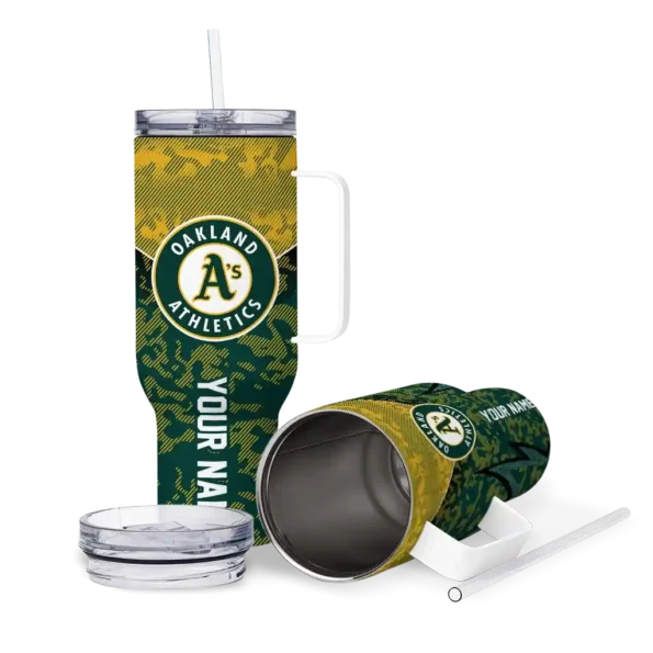 custom oakland athletics chevron stripe green curved tumbler high quality 1.webp