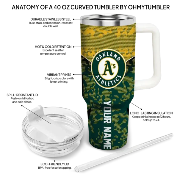 custom oakland athletics chevron stripe green curved tumbler new arrival 1.webp