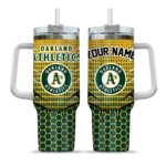 custom oakland athletics hex texture green curved tumbler best selling 1.webp
