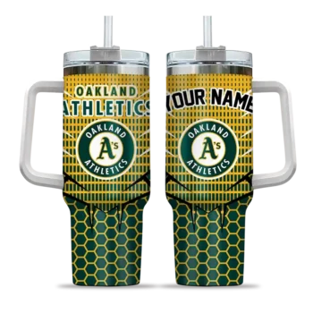 custom oakland athletics hex texture green curved tumbler best selling 1.webp