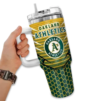 custom oakland athletics hex texture green curved tumbler fashion forward 1.webp
