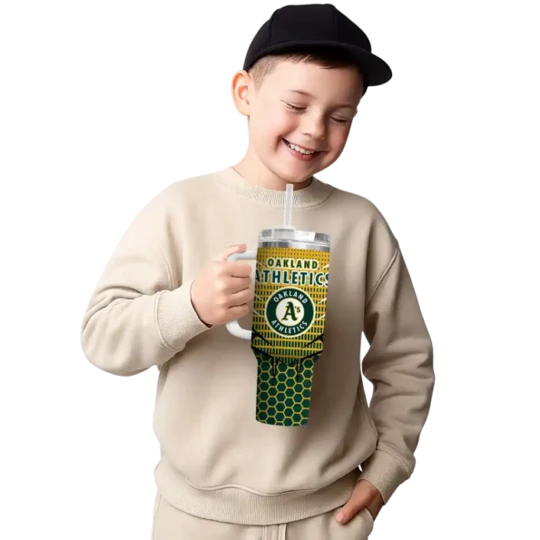 custom oakland athletics hex texture green curved tumbler latest model 1.webp
