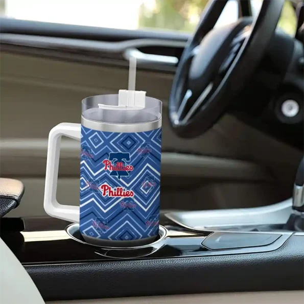 custom philadelphia phillies bold diamonds blue curved tumbler trendy 1.webp