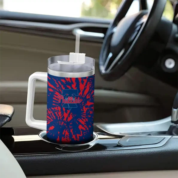 custom philadelphia phillies burst swirl blue curved tumbler trendy 1.webp