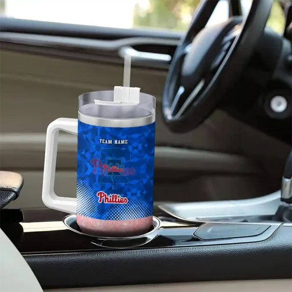 custom philadelphia phillies geometric prism blue curved tumbler trendy 1.webp