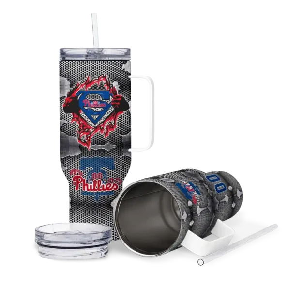 custom philadelphia phillies superman shield blue gray curved tumbler high quality 1.webp