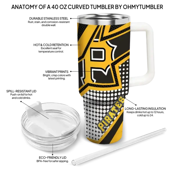 custom pittsburgh pirates arrow burst black curved tumbler new arrival 1.webp