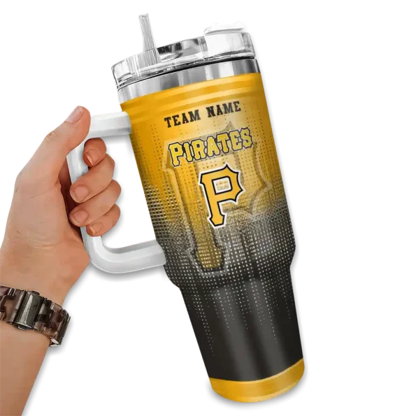 custom pittsburgh pirates gradient dots black curved tumbler fashion forward 1.webp