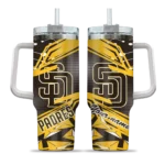 custom san diego padres abstract paths brown curved tumbler best selling 1.webp