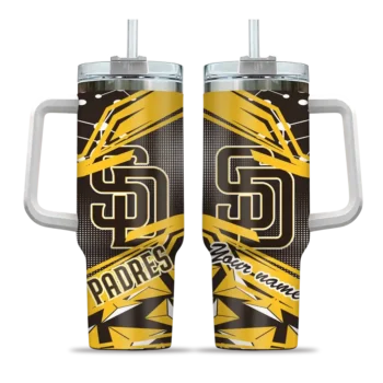 custom san diego padres abstract paths brown curved tumbler best selling 1.webp