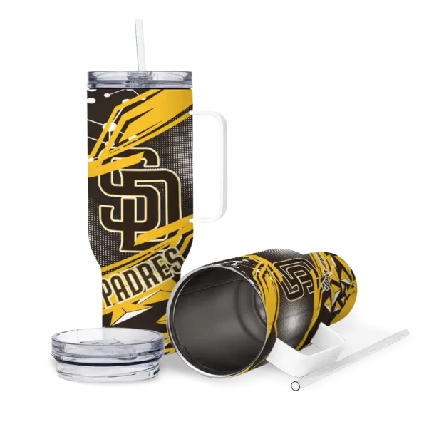 custom san diego padres abstract paths brown curved tumbler high quality 1.webp