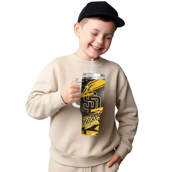 custom san diego padres abstract paths brown curved tumbler latest model 1.webp