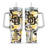 custom san diego padres camo mashup brown white curved tumbler best selling 1.webp