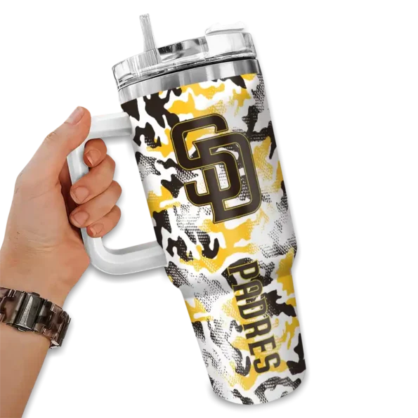 custom san diego padres camo mashup brown white curved tumbler fashion forward 1.webp