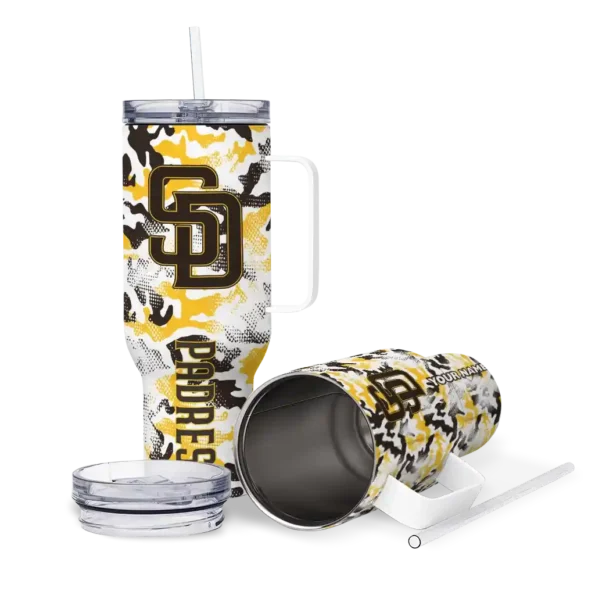 custom san diego padres camo mashup brown white curved tumbler high quality 1.webp