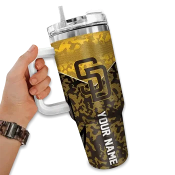custom san diego padres chevron stripe brown curved tumbler fashion forward 1.webp
