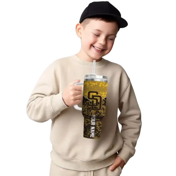 custom san diego padres chevron stripe brown curved tumbler latest model 1.webp