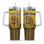custom san diego padres hex texture brown curved tumbler best selling 1.webp