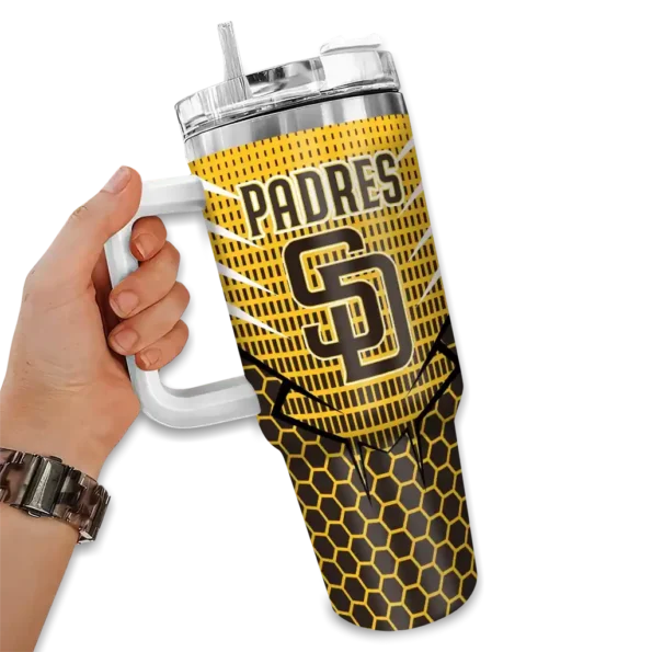 custom san diego padres hex texture brown curved tumbler fashion forward 1.webp