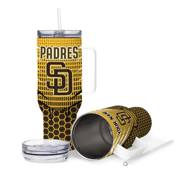 custom san diego padres hex texture brown curved tumbler high quality 1.webp