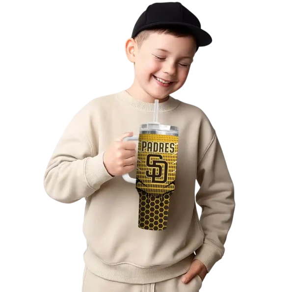 custom san diego padres hex texture brown curved tumbler latest model 1.webp