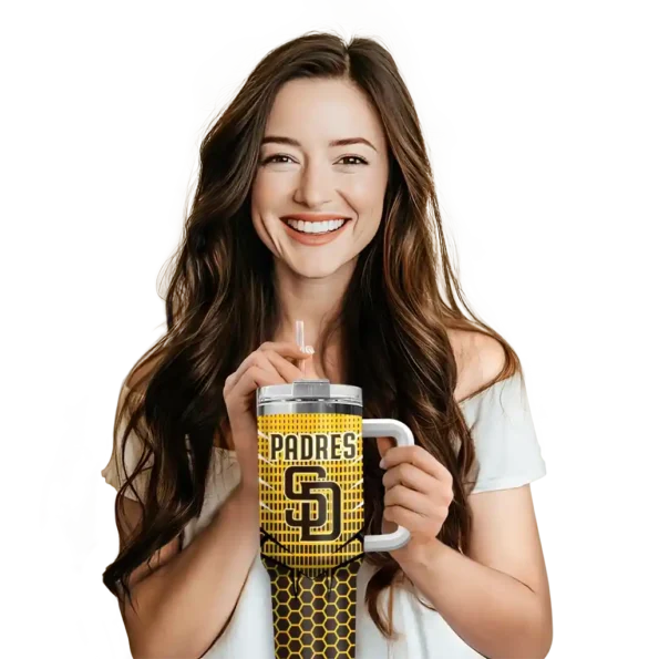 custom san diego padres hex texture brown curved tumbler premium grade 1.webp