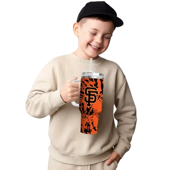 custom san francisco giants burst swirl orange curved tumbler latest model 1.webp