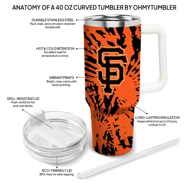 custom san francisco giants burst swirl orange curved tumbler new arrival 1.webp