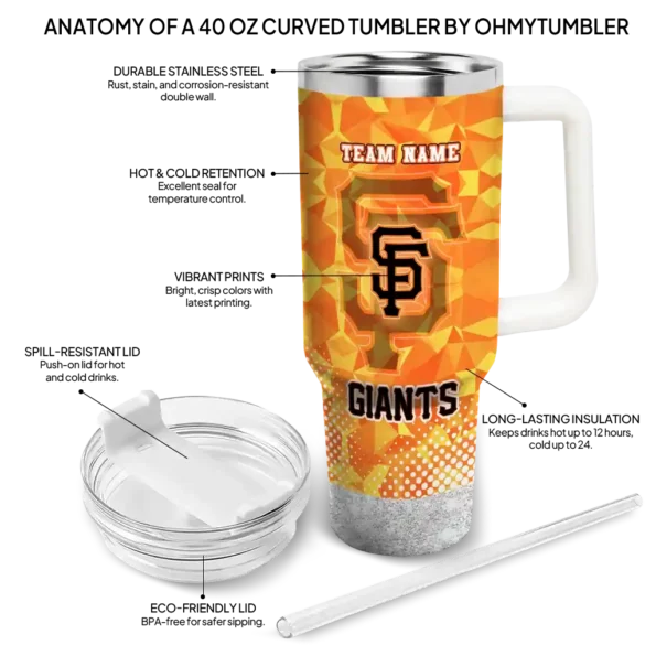 custom san francisco giants geometric prism orange curved tumbler new arrival 1.webp