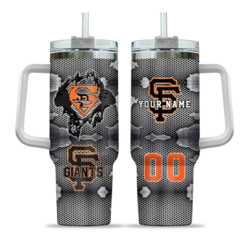 custom san francisco giants superman shield orange gray curved tumbler best selling 1.webp