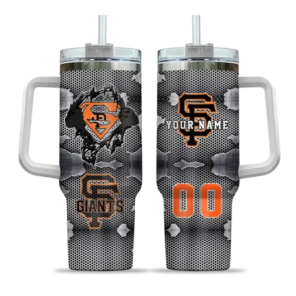 custom san francisco giants superman shield orange gray curved tumbler best selling 1.webp