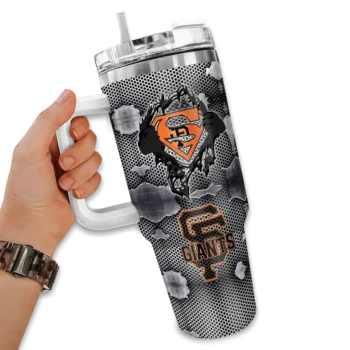 custom san francisco giants superman shield orange gray curved tumbler fashion forward 1.webp
