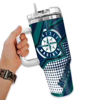 custom seattle mariners arrow burst navy blue curved tumbler fashion forward 1.webp