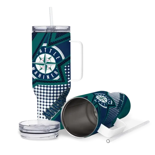 custom seattle mariners arrow burst navy blue curved tumbler high quality 1.webp