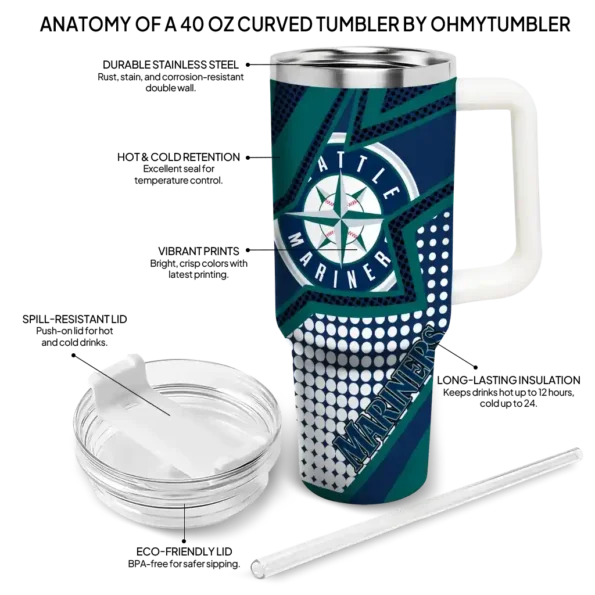 custom seattle mariners arrow burst navy blue curved tumbler new arrival 1.webp