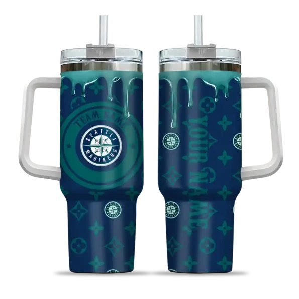 custom seattle mariners bullseye drips navy blue curved tumbler best selling 1.webp