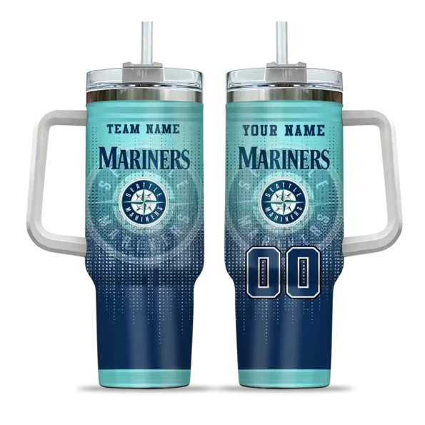 custom seattle mariners gradient dots navy blue curved tumbler best selling 1.webp